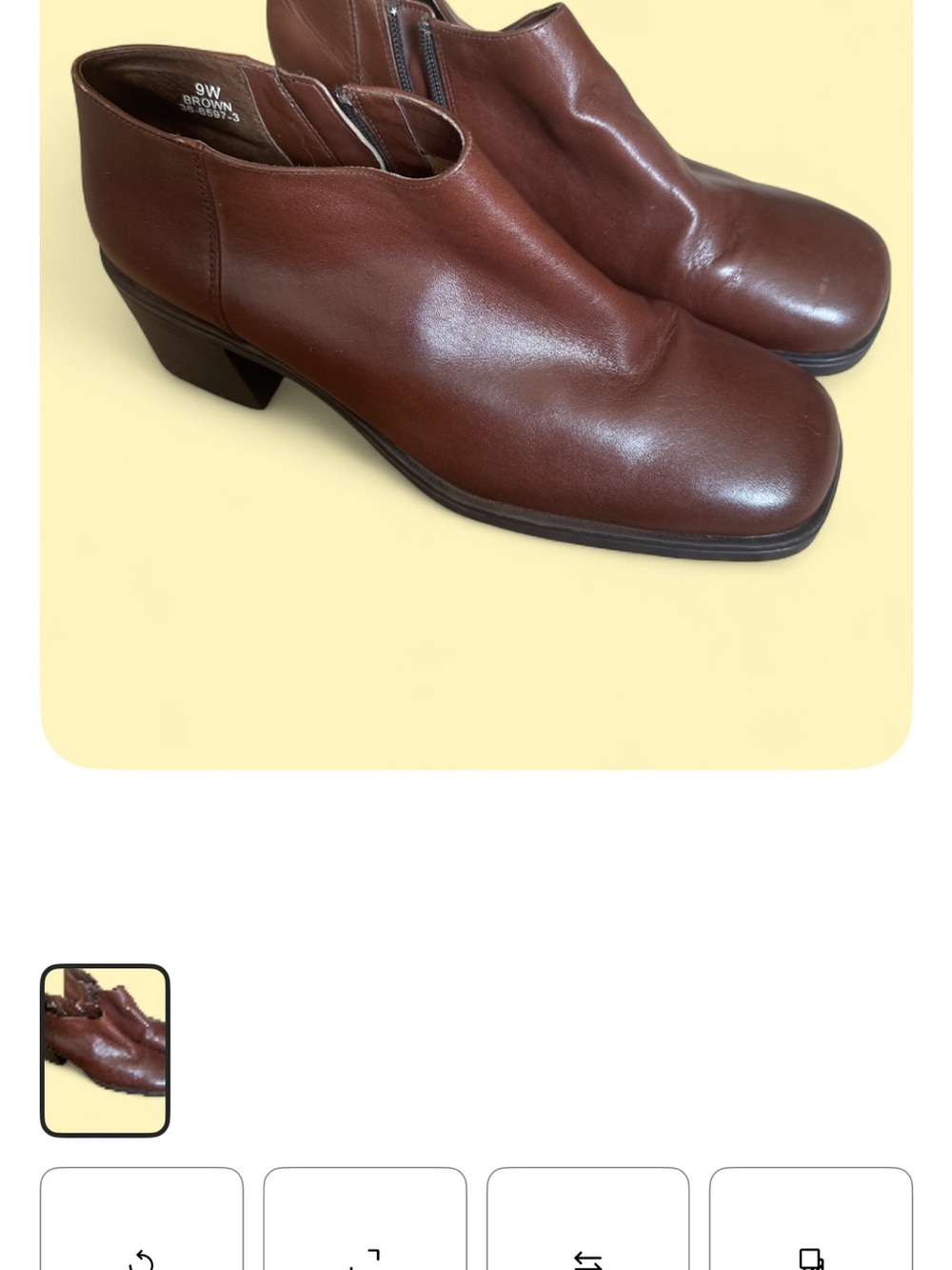 Damiani Leather Chocolate  Brown   Booties Size 9W